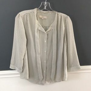Loft button-down polka dot blouse